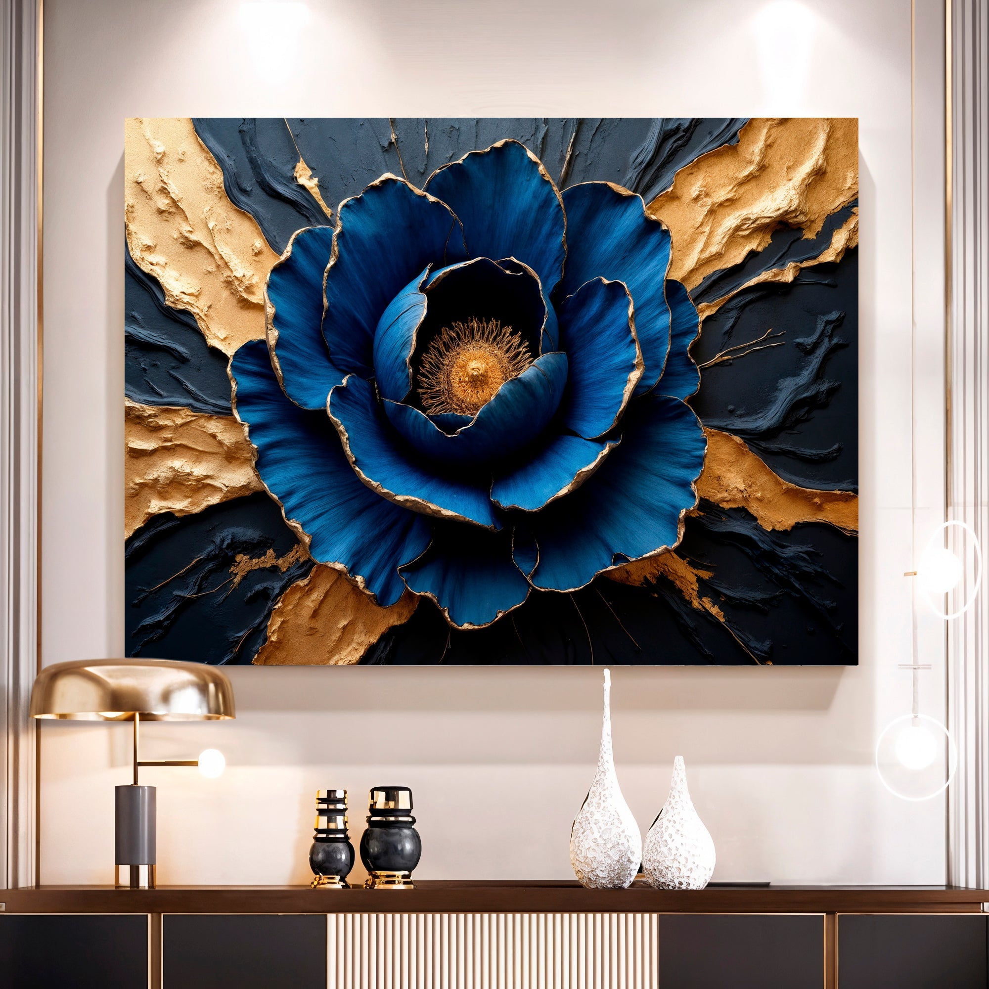 Sapphire Bloom Wall Art - The misfit market