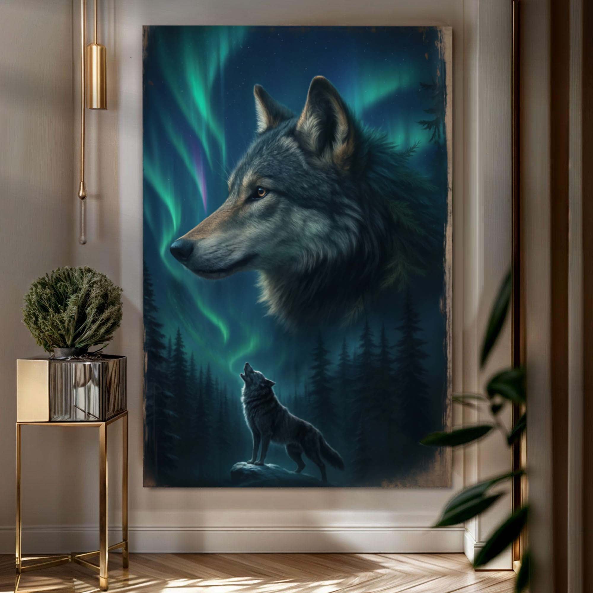 Wolf Double Exposure Wall Art IV - The misfit market