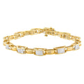 14K Yellow Gold Princess Cut Diamond Chain Link Bracelet | the - The misfit market
