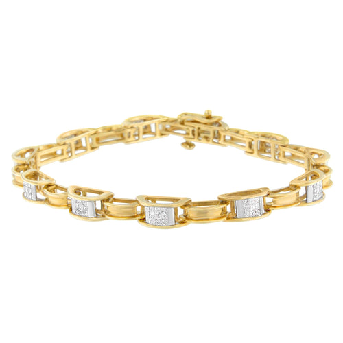 14K Yellow Gold Princess Cut Diamond Chain Link Bracelet | the - The misfit market