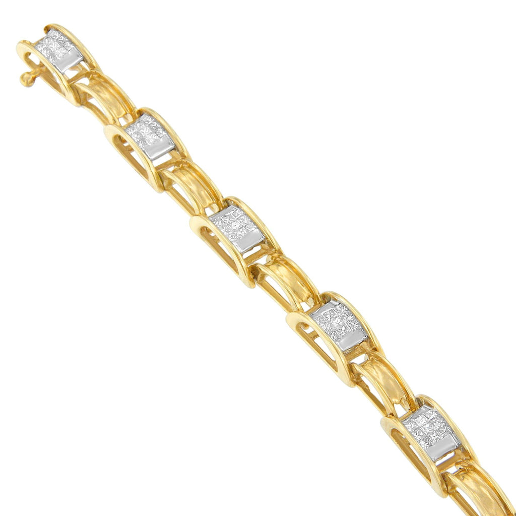 14K Yellow Gold Princess Cut Diamond Chain Link Bracelet | the - The misfit market