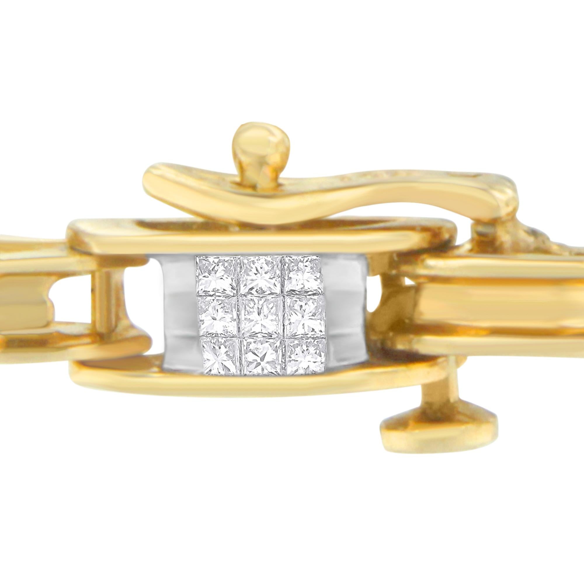 14K Yellow Gold Princess Cut Diamond Chain Link Bracelet | the - The misfit market