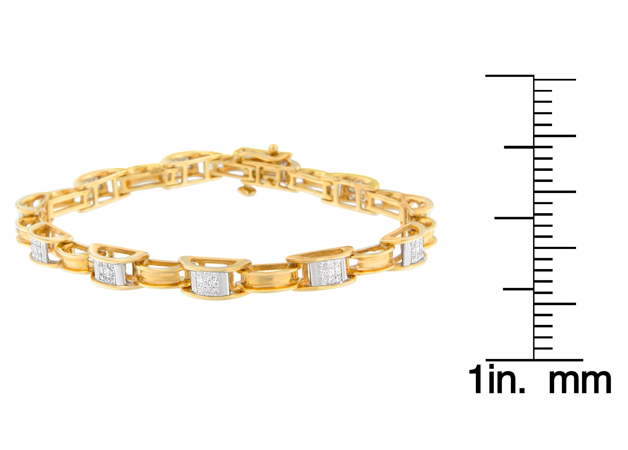 14K Yellow Gold Princess Cut Diamond Chain Link Bracelet | the - The misfit market