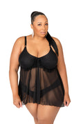 Chiffon Delight Flowing Mesh Baby Doll