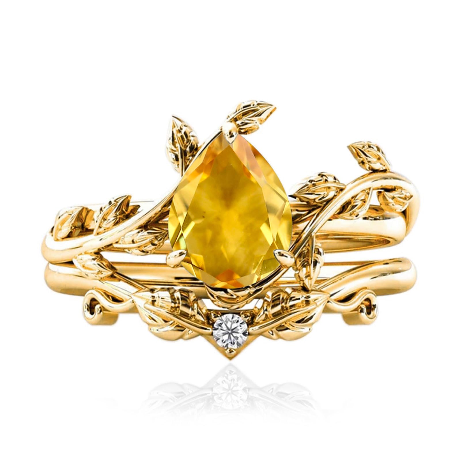 Solid Gold Vintage Bridal Ring Set: A Timeless Gift for Her - The misfit market