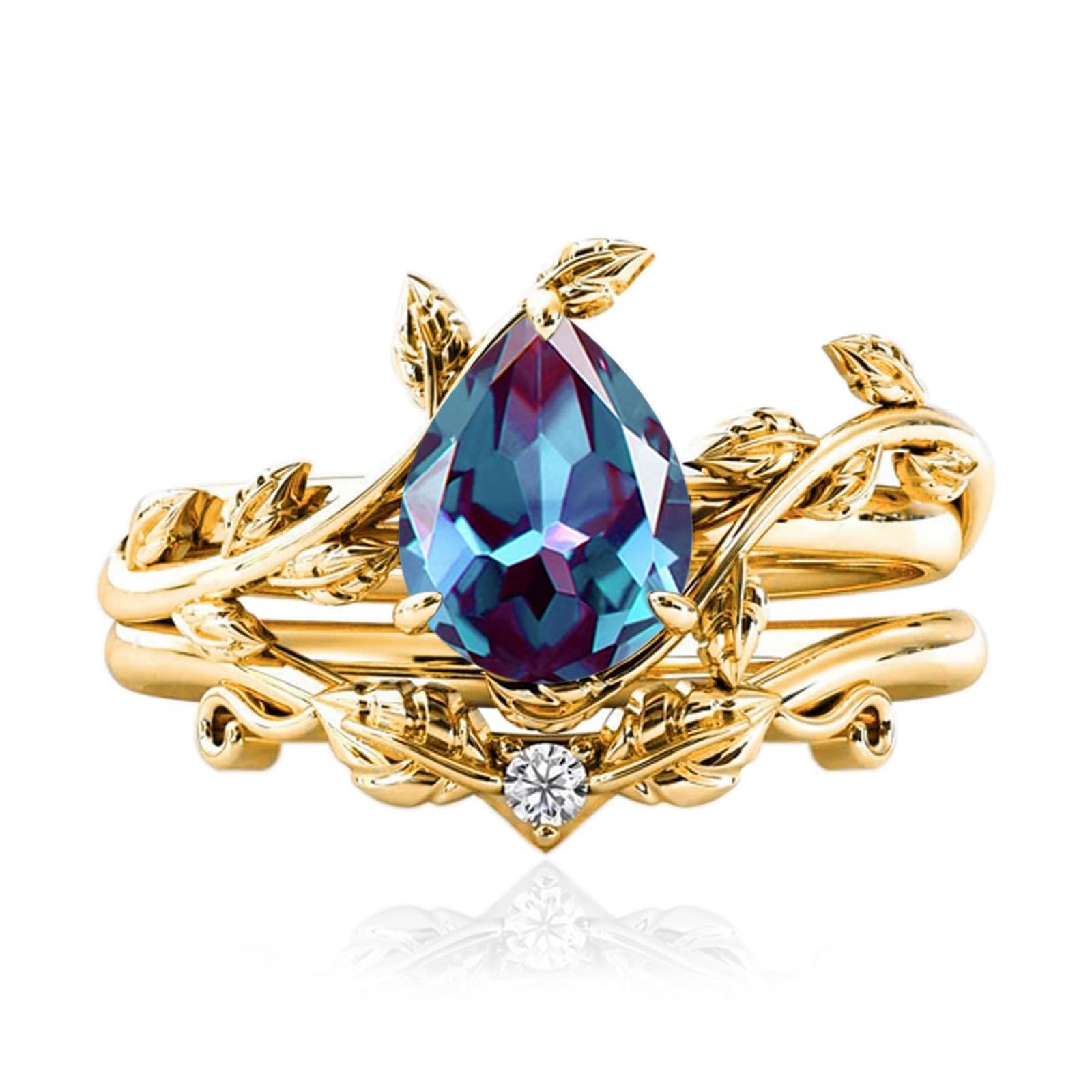 Solid Gold Vintage Bridal Ring Set: A Timeless Gift for Her - The misfit market