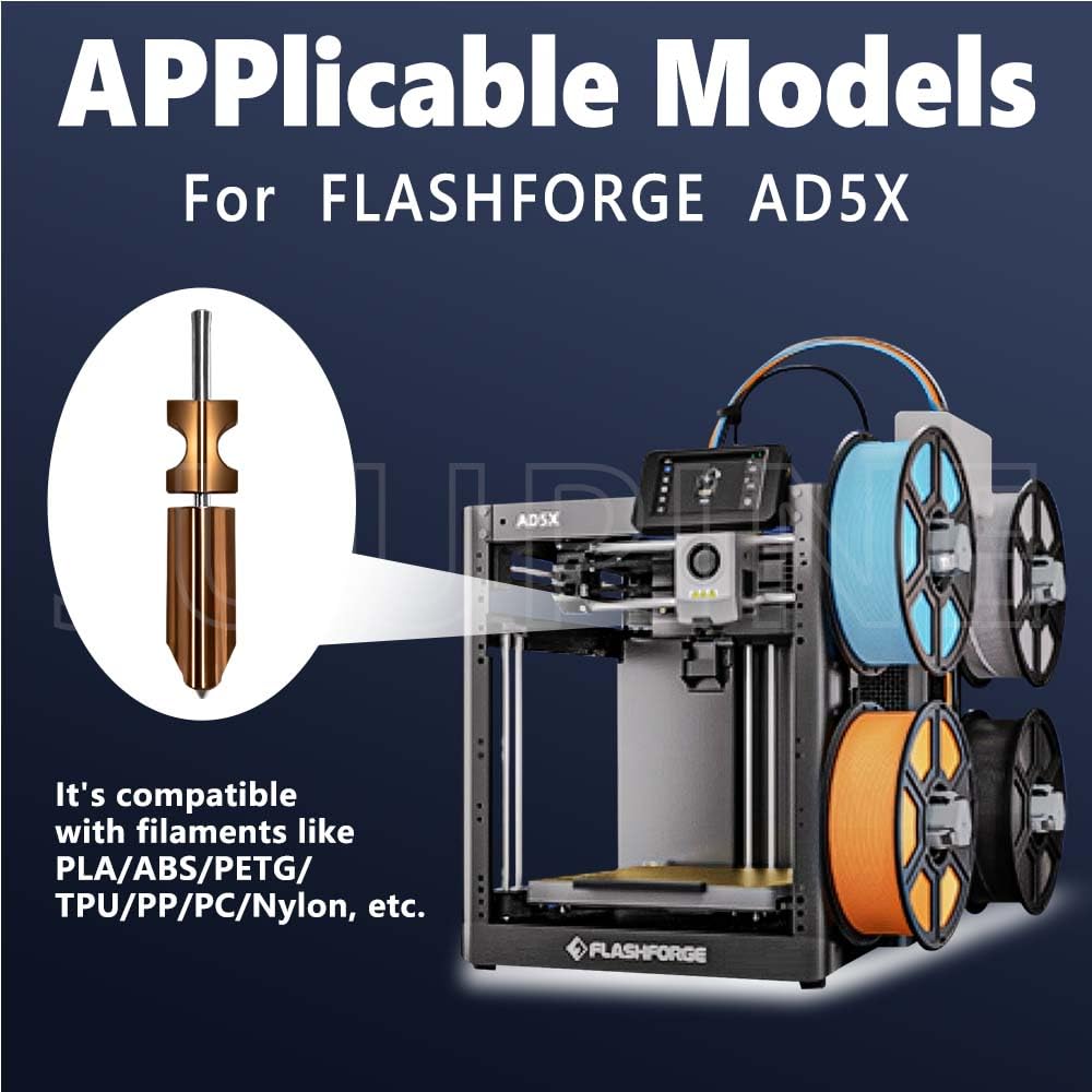 New Upgraded 0.25M Hotend Kit for Flashforge AD5X Nozzle, All Metal 3s Quick-Detachable Nozzle kit,HTR 550°C Hardened Steel Nozzle Wear-Resistant,32mm³/s High Flow,600mm/s High-Speed AD5X Parts - The misfit market