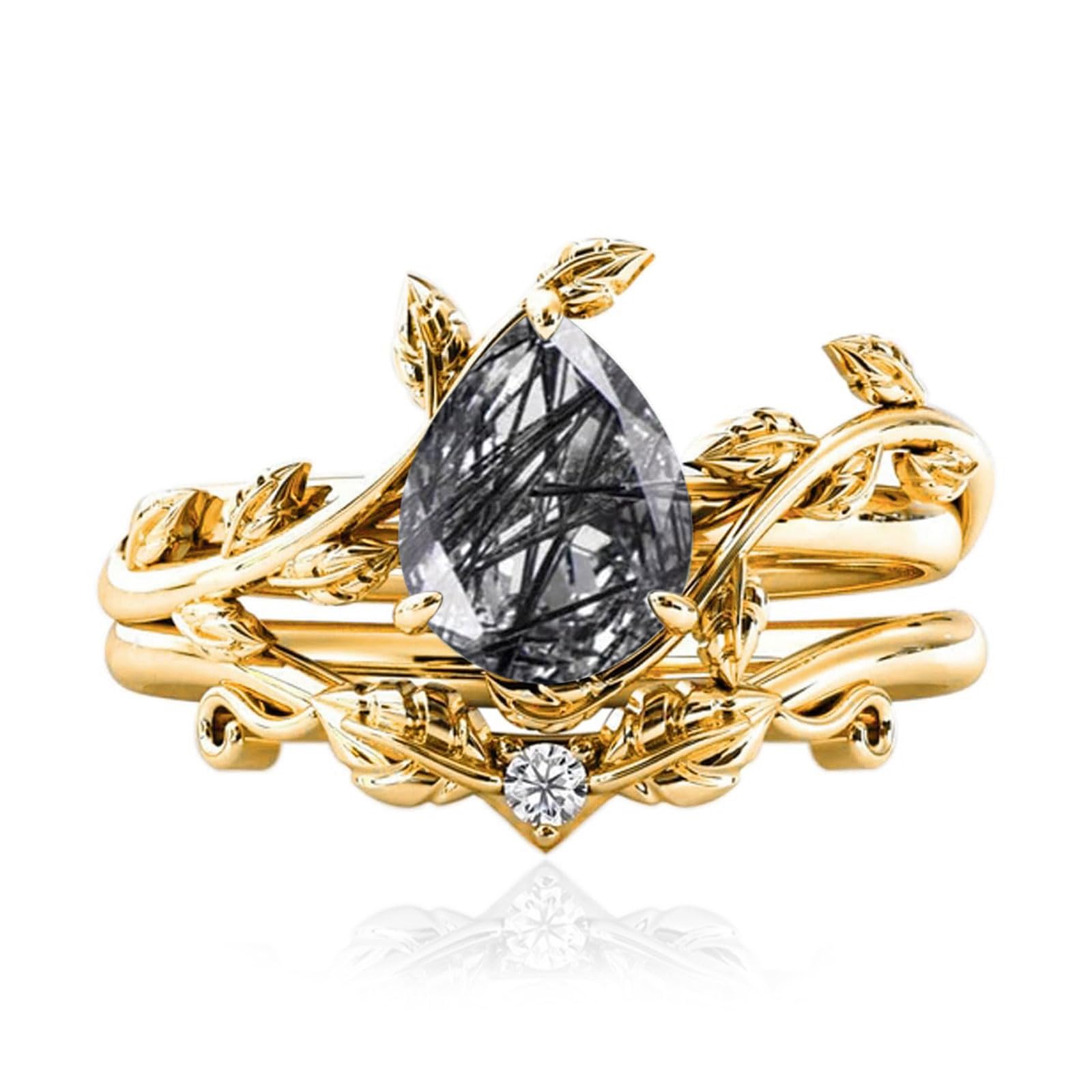 Solid Gold Vintage Bridal Ring Set: A Timeless Gift for Her - The misfit market