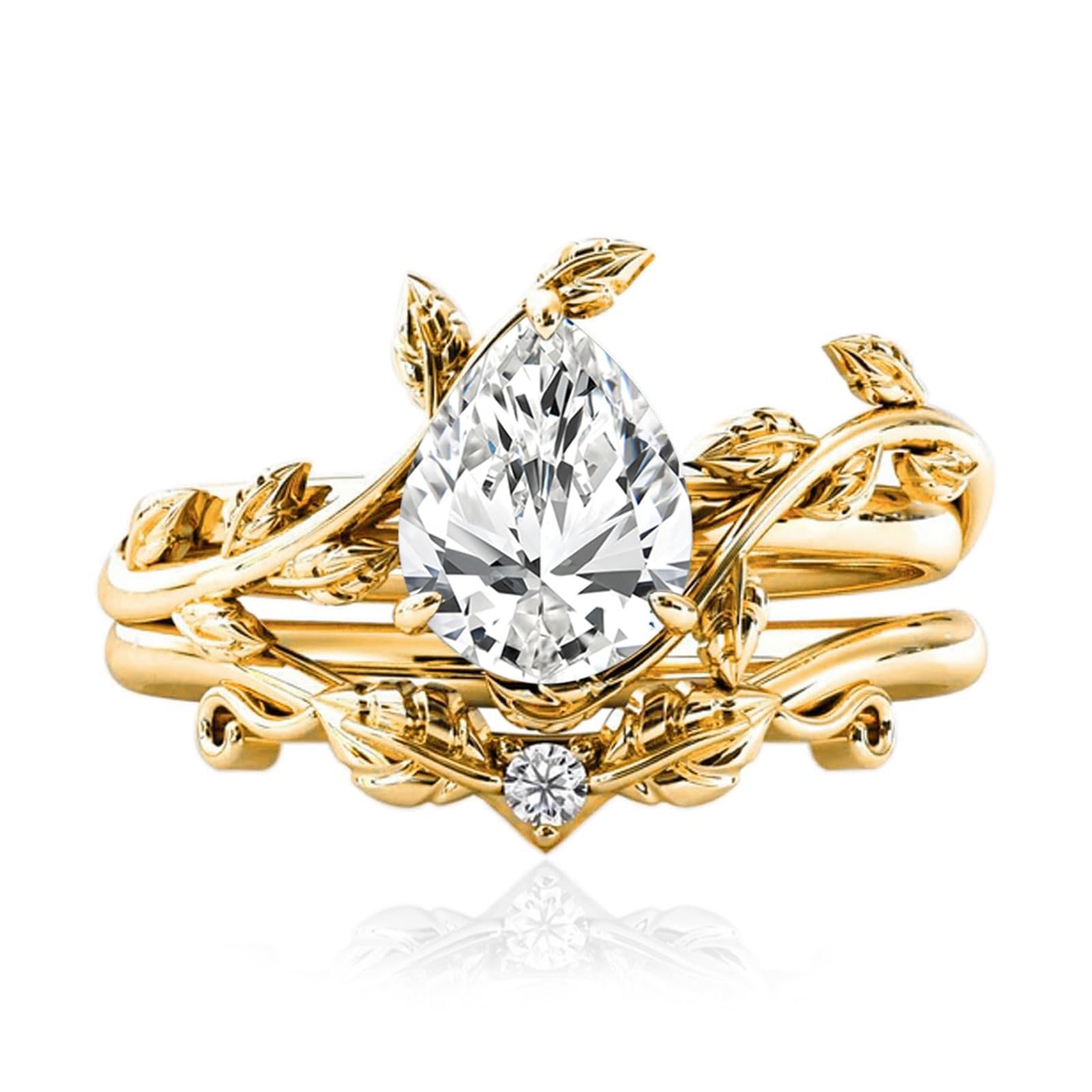Solid Gold Vintage Bridal Ring Set: A Timeless Gift for Her - The misfit market