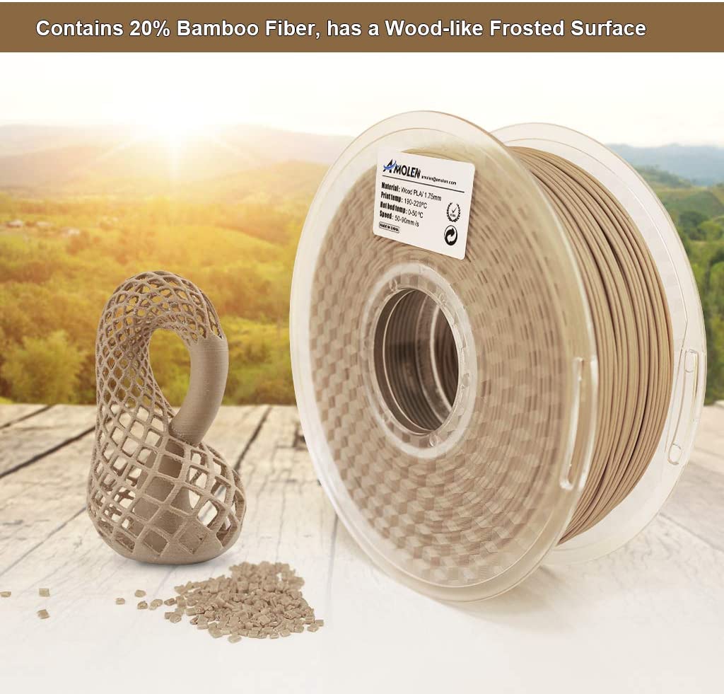 PLA Wood 1.75mm, 1KG/2.2LB - The misfit market