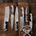 Knive Sets – 13” Handmade Damascus Steel Chef Knife with Epoxy Resin Handle & Leather Sheath - The misfit market