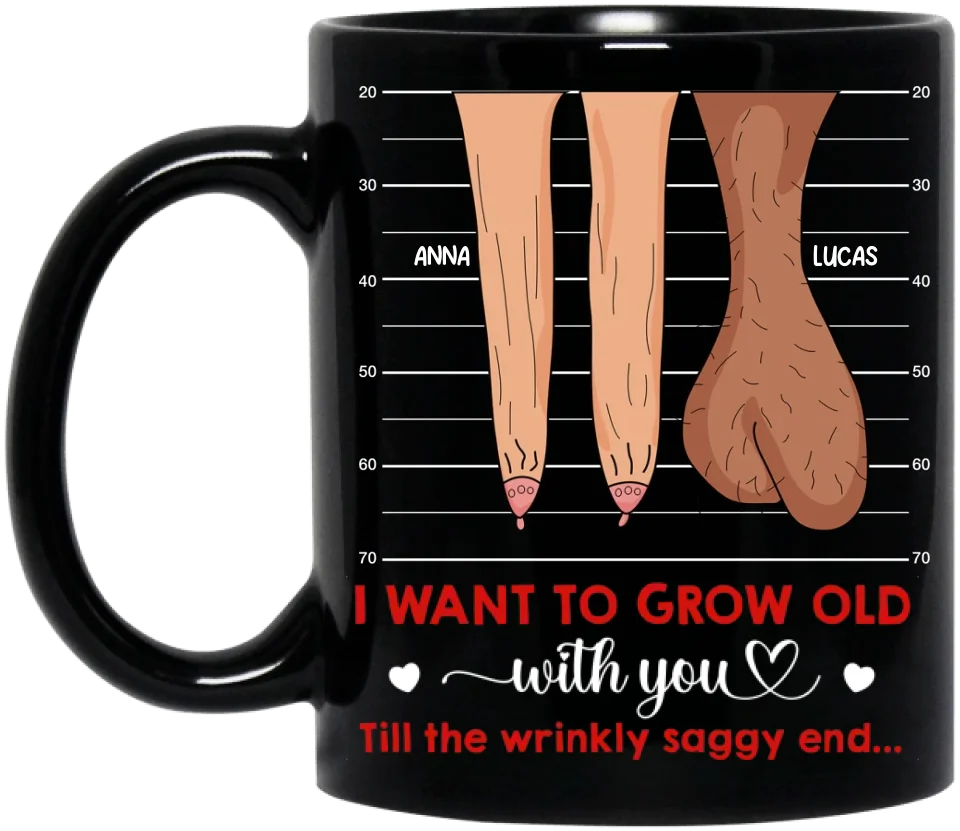 Personalized Couple Black Coffee Mug - Valentine's Day Gift Idea For Couple - I Want To Grow Old With You - The misfit market