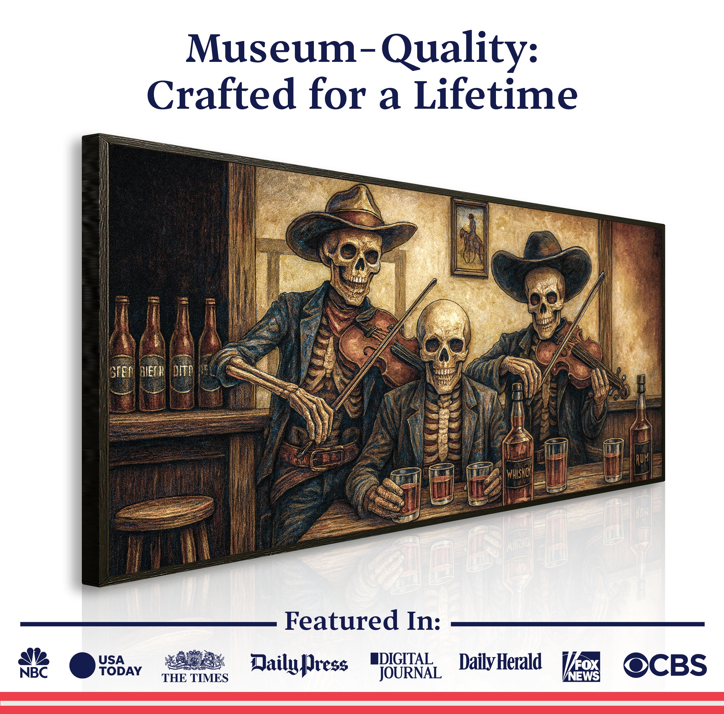 Cowboy Skeletons Western Bar Wall Art - The misfit market