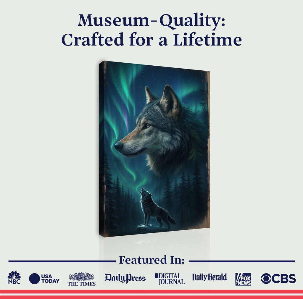 Wolf Double Exposure Wall Art IV - The misfit market