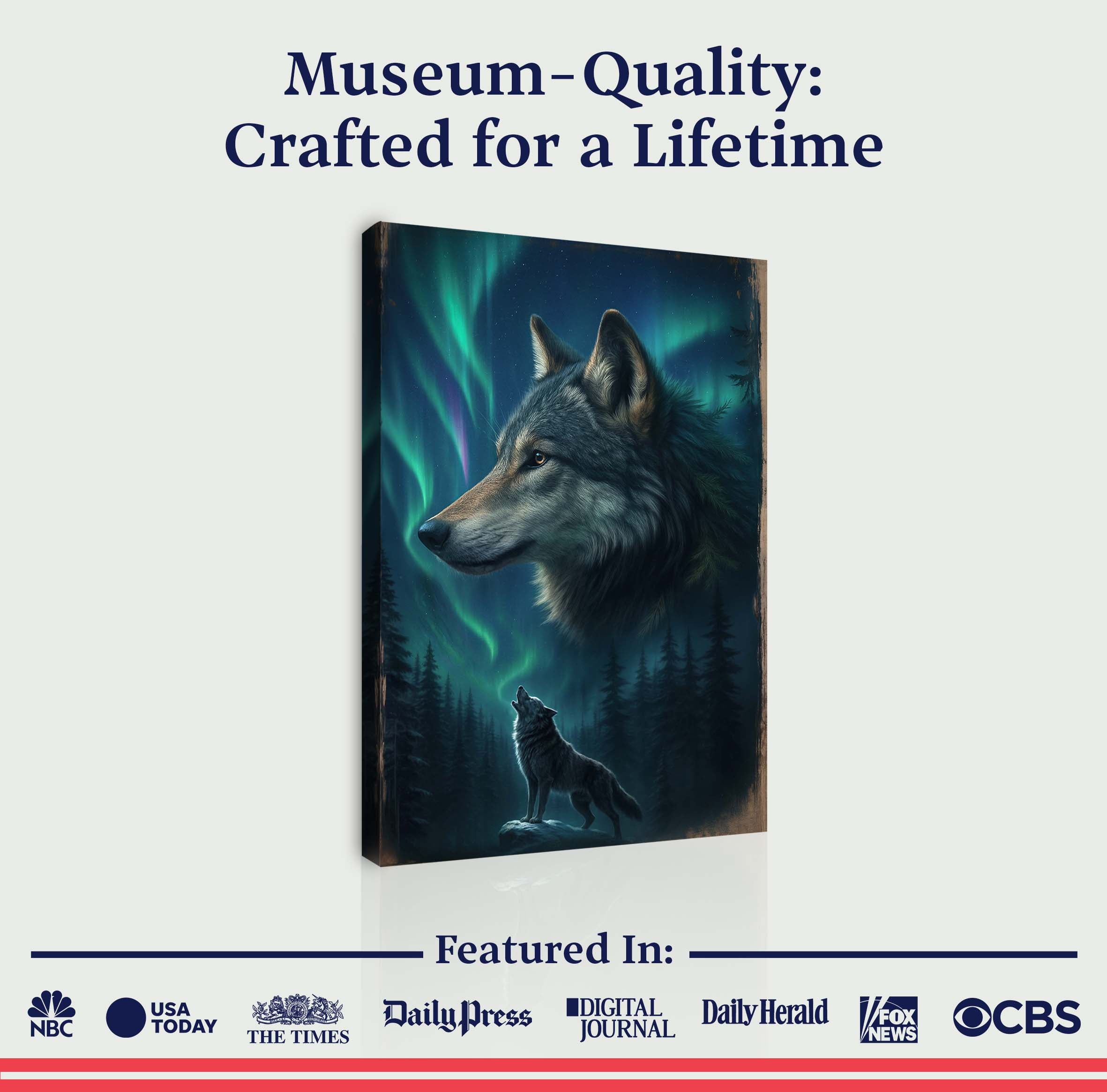 Wolf Double Exposure Wall Art IV - The misfit market
