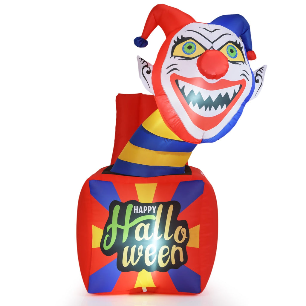 6 Ft Halloween Inflatable Clown with LED Lights for Indoor Outdoor