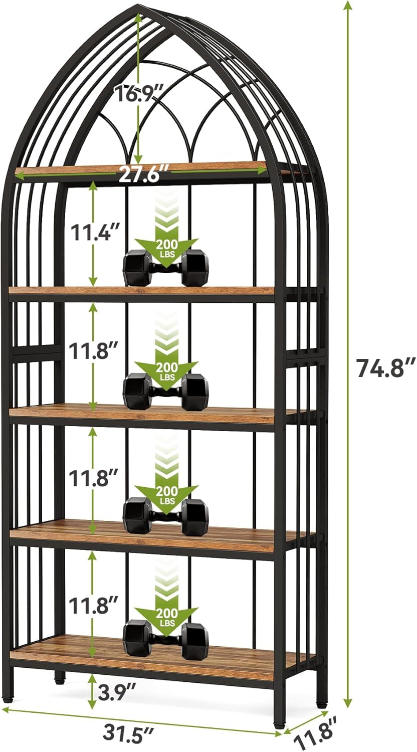 74.8-Inch Tall 5-Tier Bookshelf Organizer Storage Unit - The misfit market