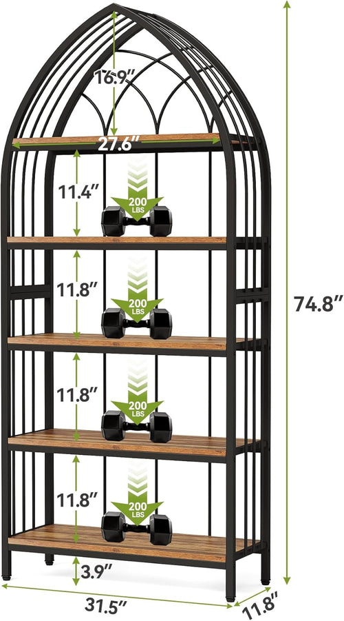 74.8-Inch Tall 5-Tier Bookshelf Organizer Storage Unit - The misfit market