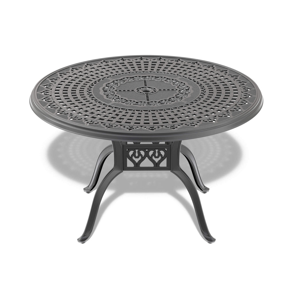 Alora 7-Piece Cast Aluminum Patio Furniture Set With Black Frame And Off-White Cushions (SAK12948)