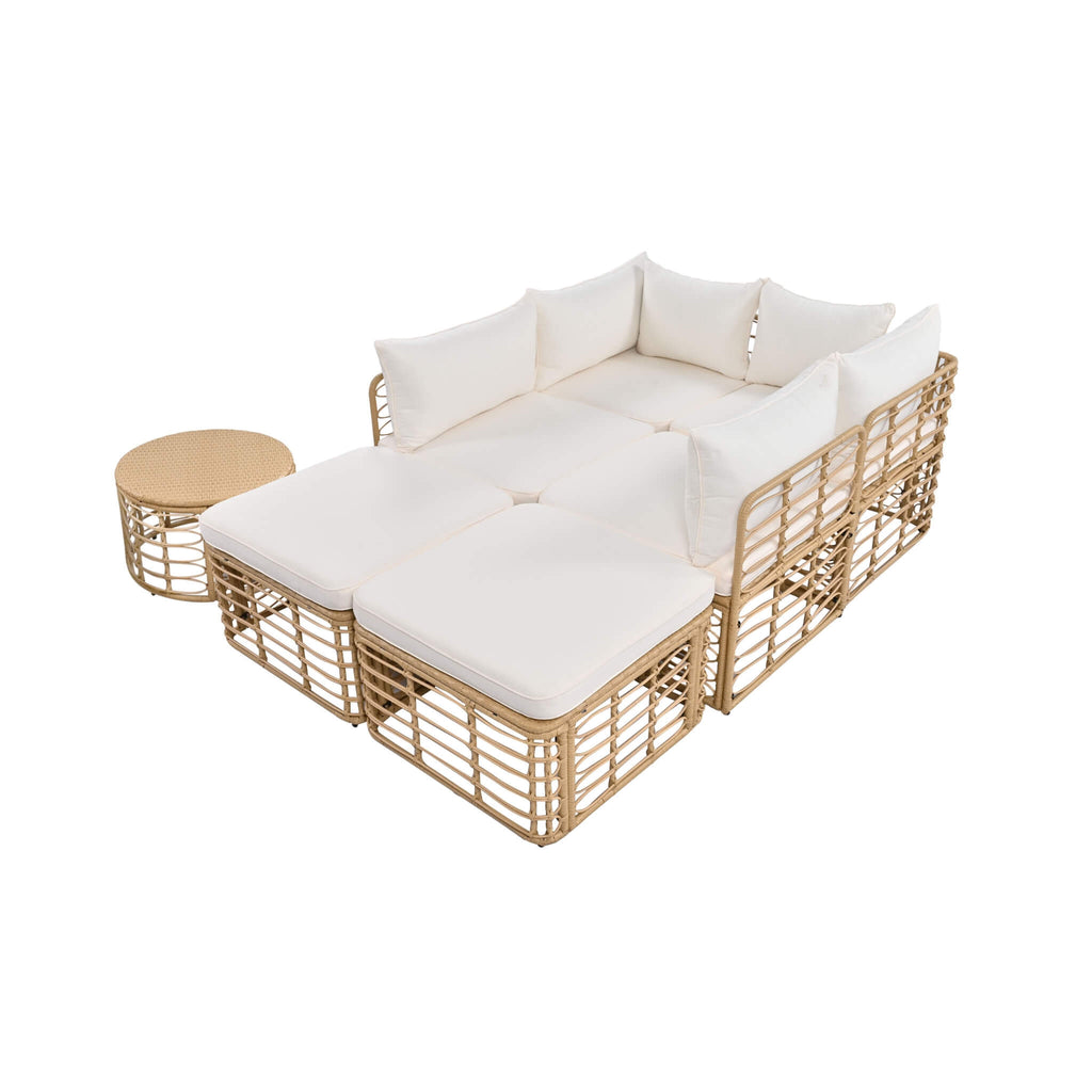 Alora 7-Piece Outdoor All-Weather Rattan Patio Sofa Set With Cushions (SAK47230)