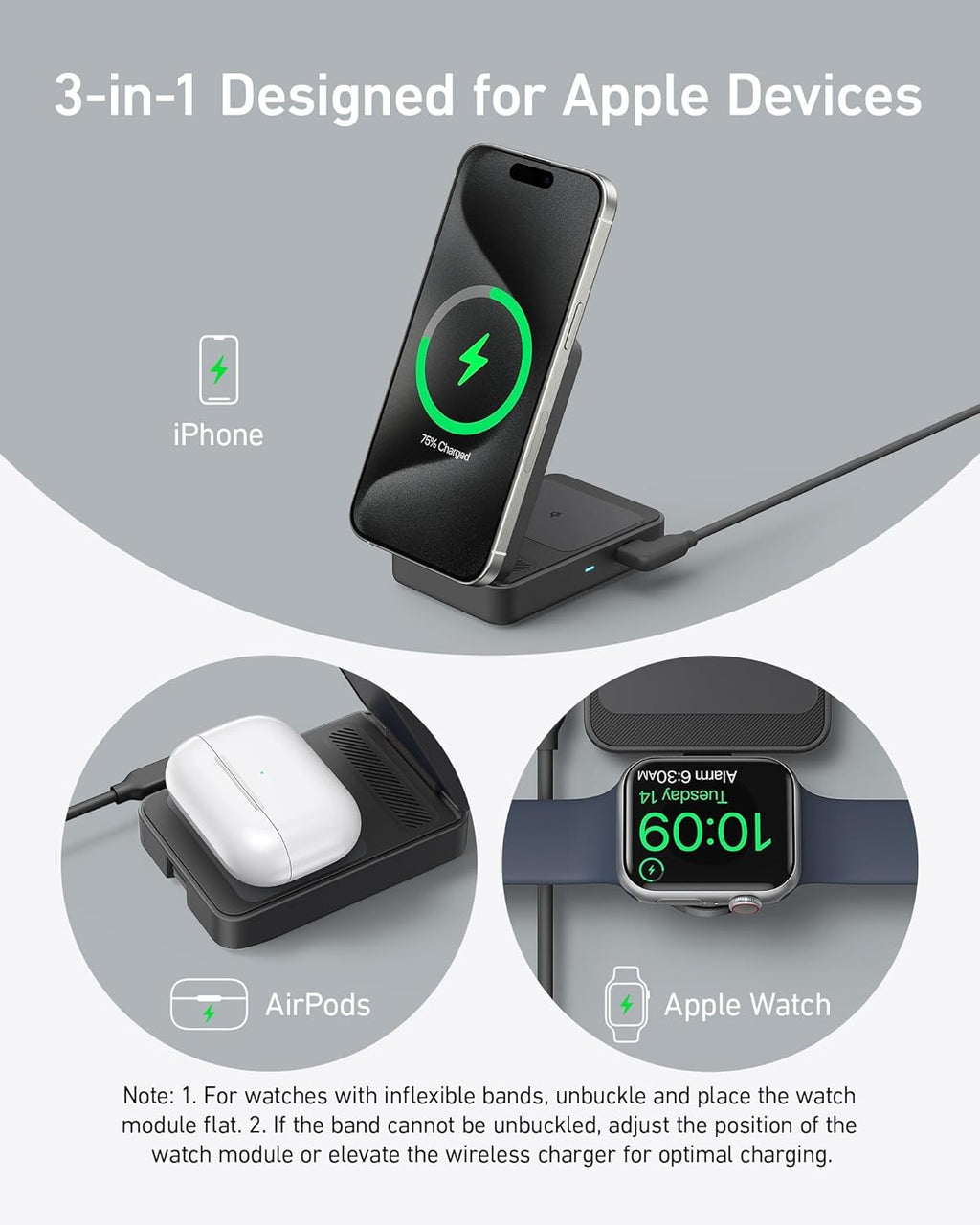 Anker MagGo Wireless Charging Station (Foldable 3-in-1) - The misfit market