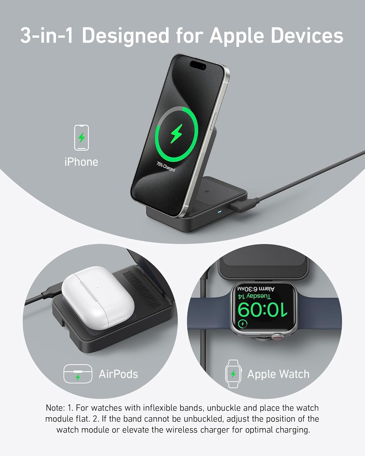 Anker MagGo Wireless Charging Station (Foldable 3-in-1) - The misfit market