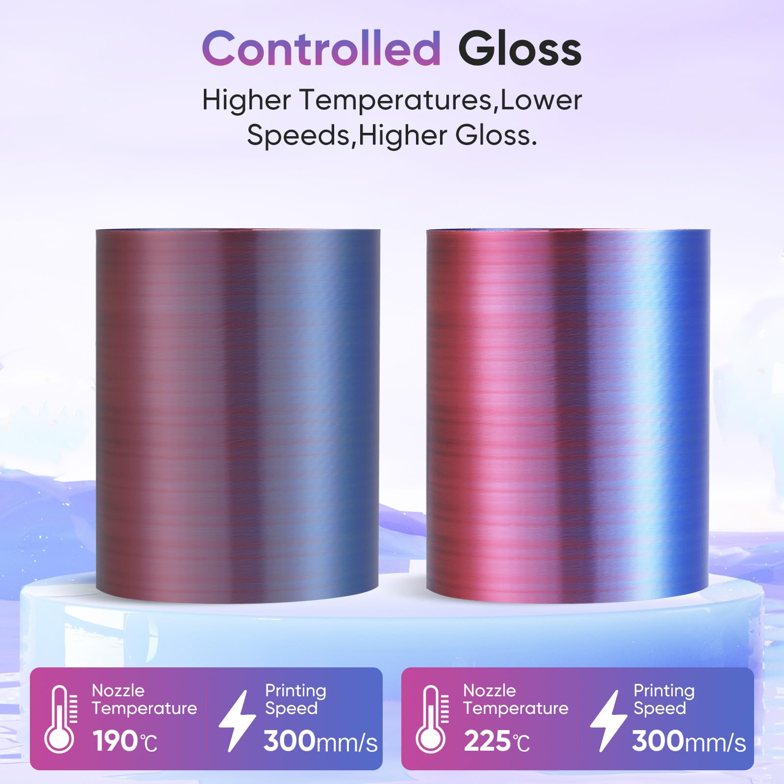 ERYONE Silk Filament PLA+ 1.75mm Shiny 3D Printer Filament, Multicolor PLA 4 in 1, 1kg (2.2LBS)/Spool, HS Silk Quadruple Color Aurora Dream (Teal Green & Violet & Electric Pink & Indigo) - The misfit market