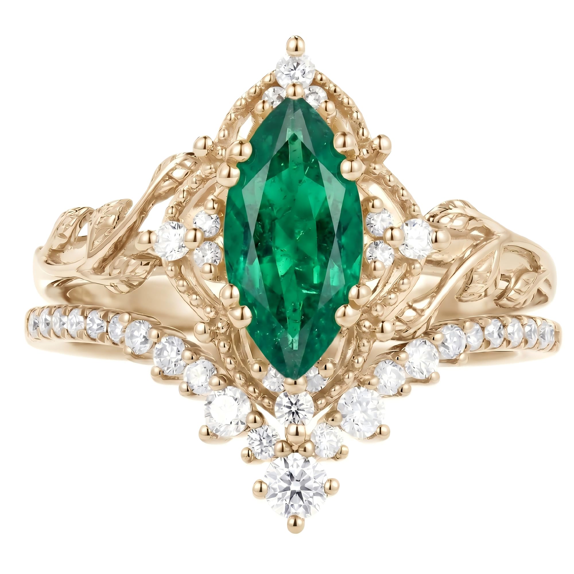 Emerald Ring For Women One To Three Carat In 10K 14K Or 18K Gold May Birthstone Wedding Promise Ring Free Engraving - The misfit market