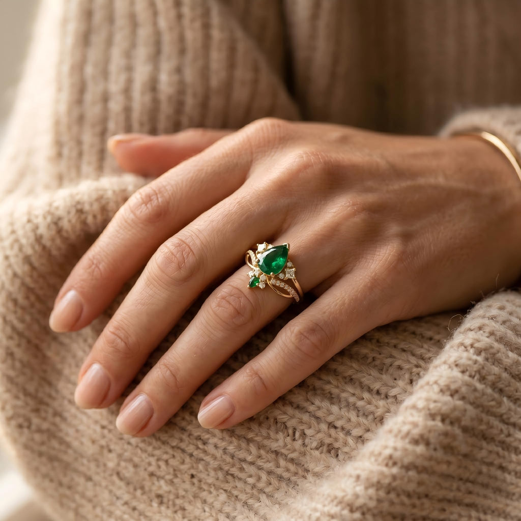 Emerald Ring For Women One To Three Carat In 10K 14K Or 18K Gold May Birthstone Wedding Promise Ring Free Engraving - The misfit market
