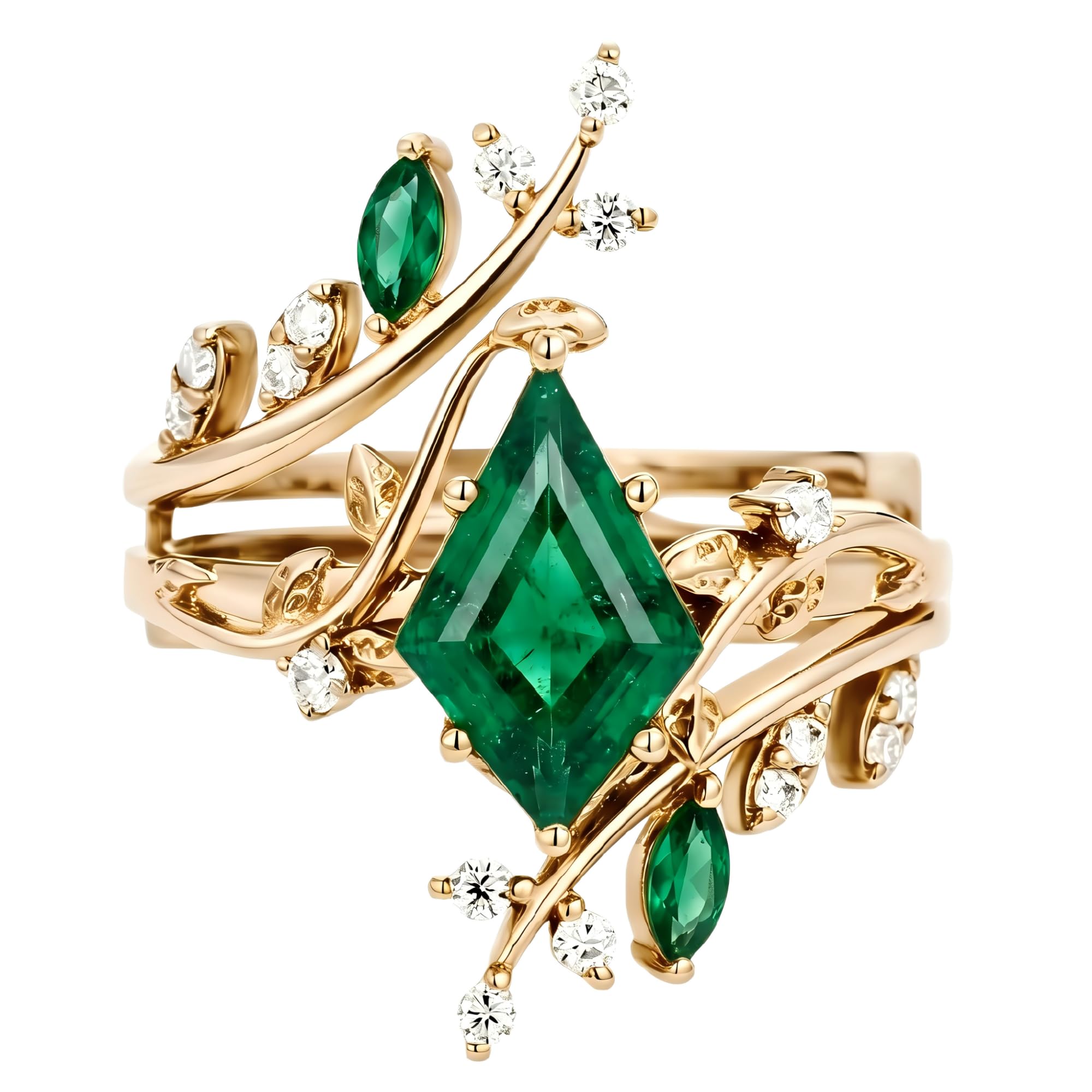 Emerald Ring For Women One To Three Carat In 10K 14K Or 18K Gold May Birthstone Wedding Promise Ring Free Engraving - The misfit market