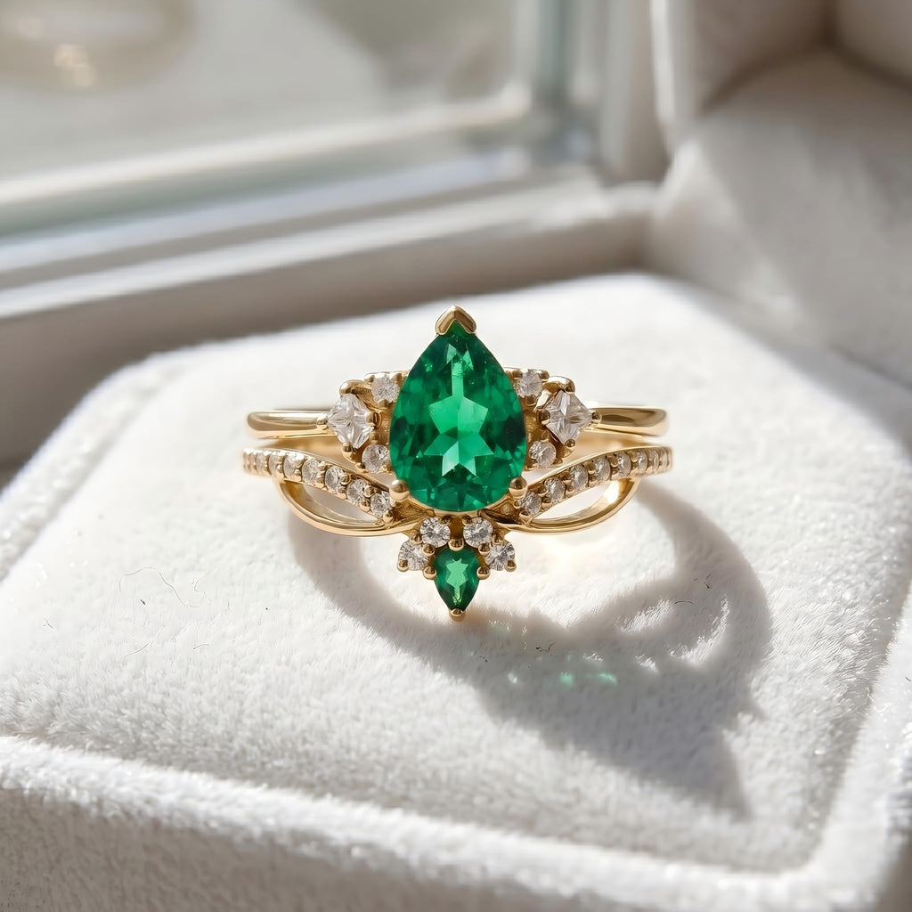 Emerald Ring For Women One To Three Carat In 10K 14K Or 18K Gold May Birthstone Wedding Promise Ring Free Engraving - The misfit market