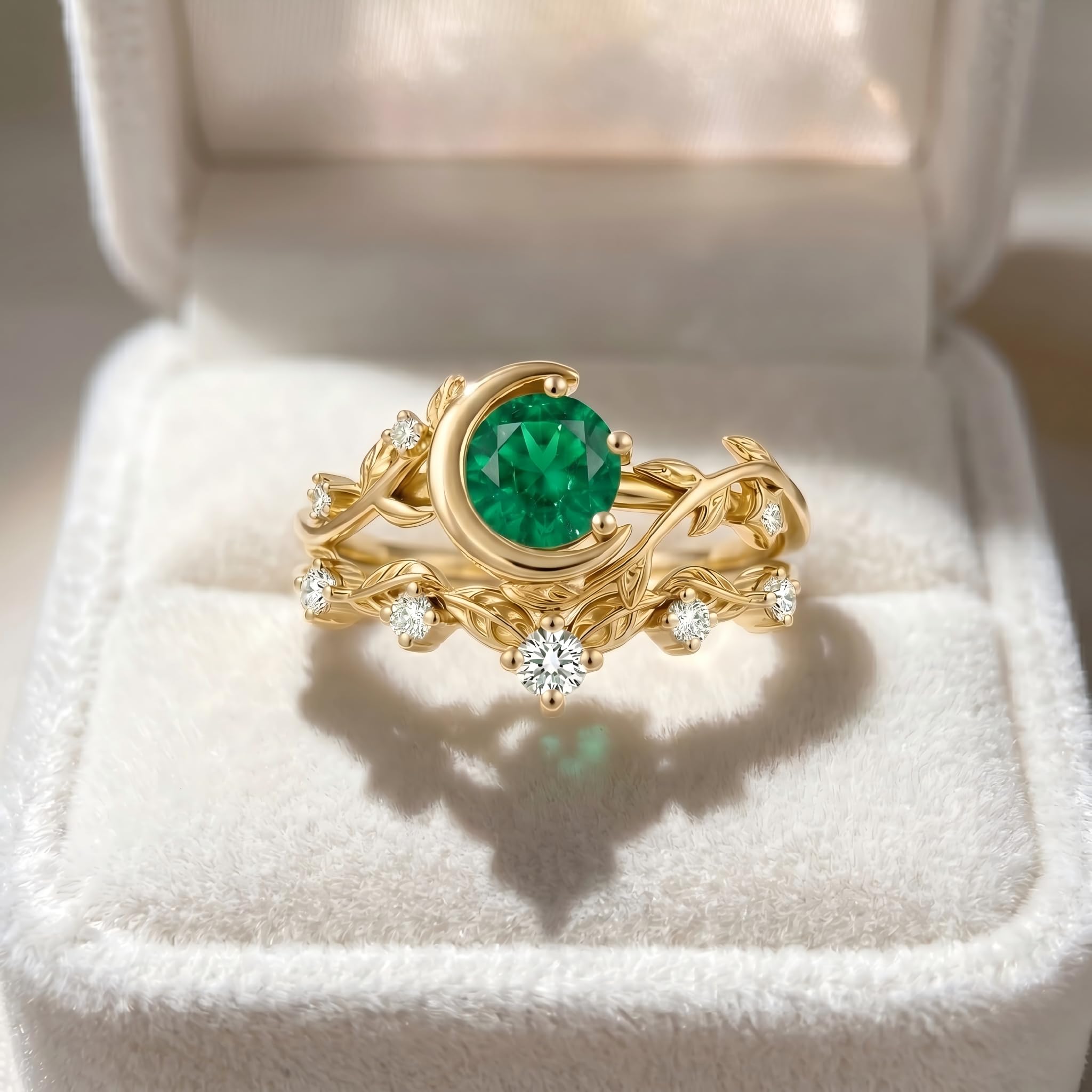 Emerald Ring For Women One To Three Carat In 10K 14K Or 18K Gold May Birthstone Wedding Promise Ring Free Engraving - The misfit market