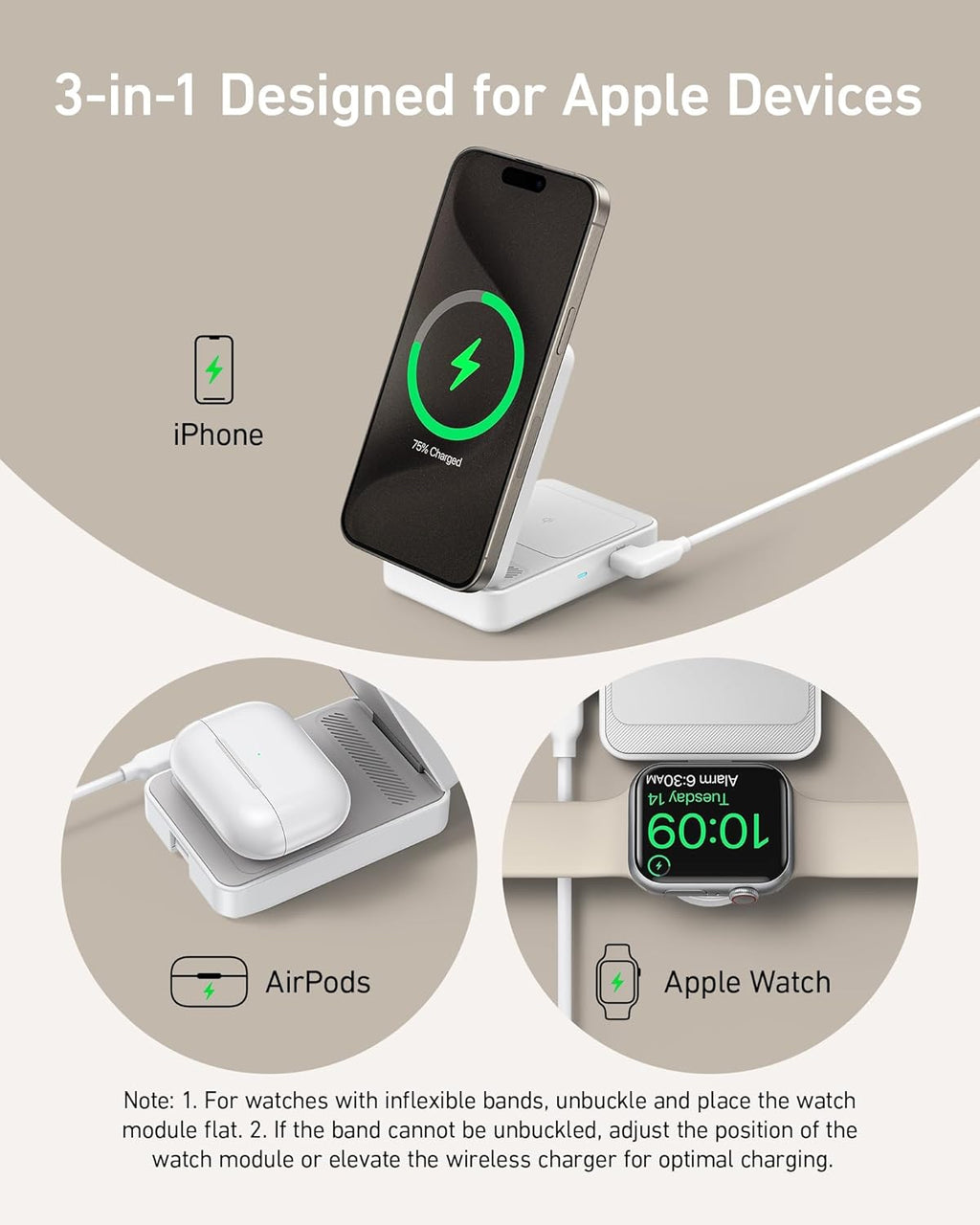 Anker MagGo Wireless Charging Station (Foldable 3-in-1) - The misfit market