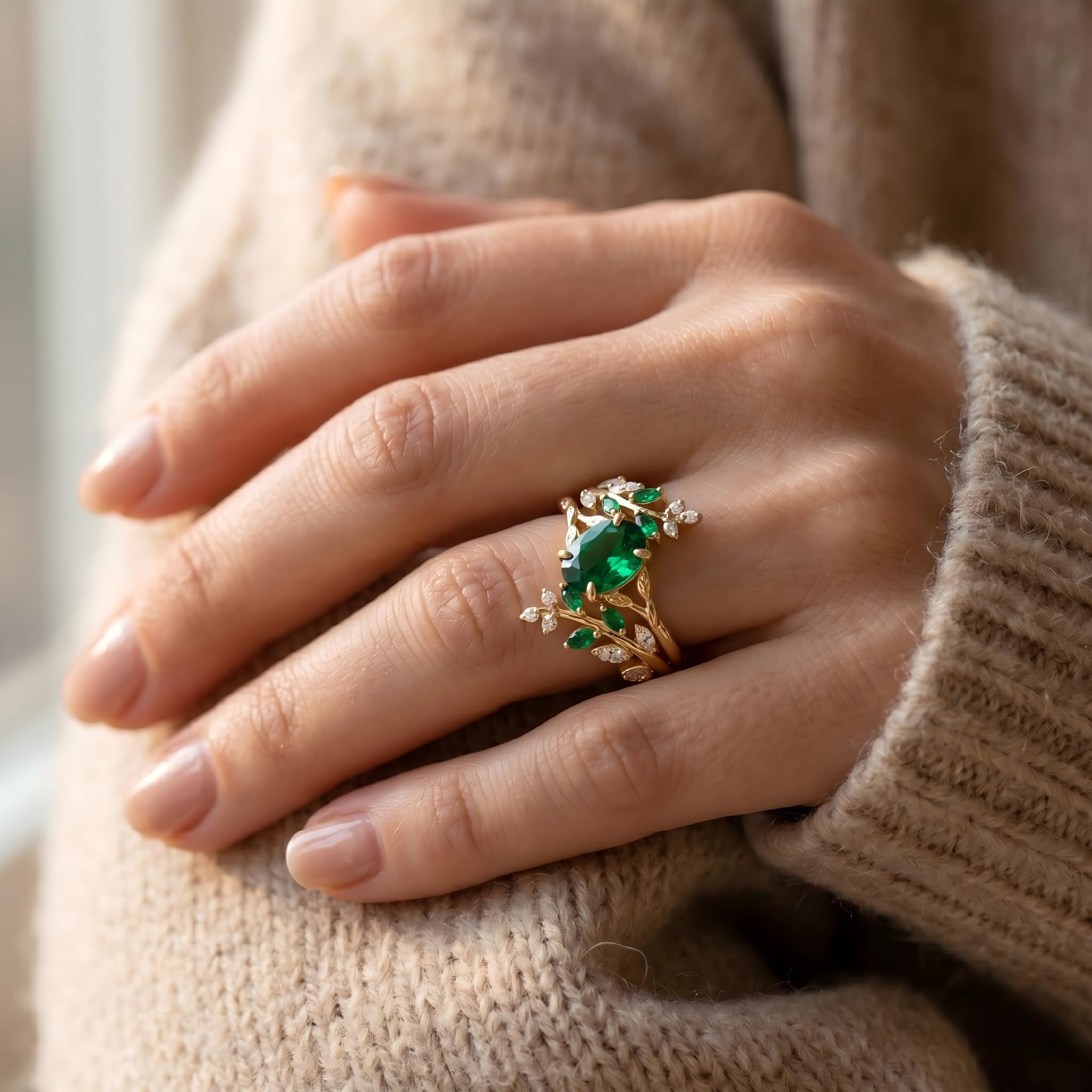 Emerald Ring For Women One To Three Carat In 10K 14K Or 18K Gold May Birthstone Wedding Promise Ring Free Engraving - The misfit market
