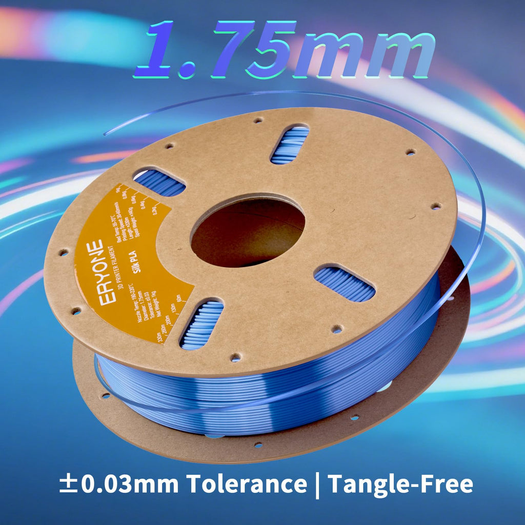 ERYONE Silk Tri Color PLA Filament 3D Printer 1.75mm +/- 0.03mm, Multicolor Filament Tricolor PLA Bundle 2KG Cardboard Spool, Red Blue Green - The misfit market
