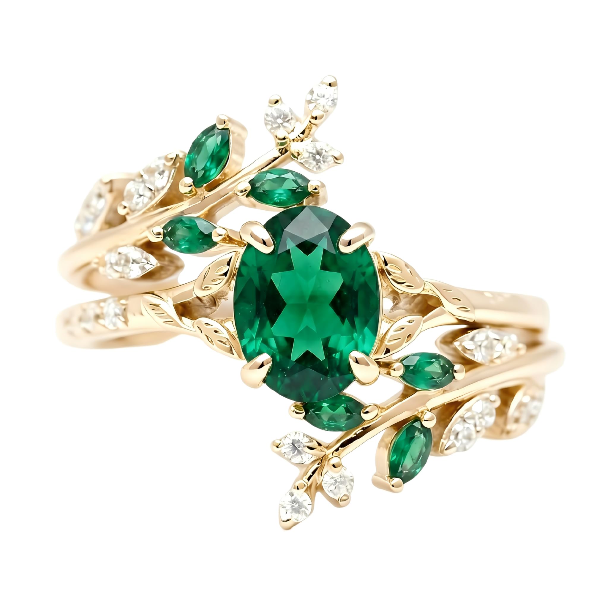Emerald Ring For Women One To Three Carat In 10K 14K Or 18K Gold May Birthstone Wedding Promise Ring Free Engraving - The misfit market