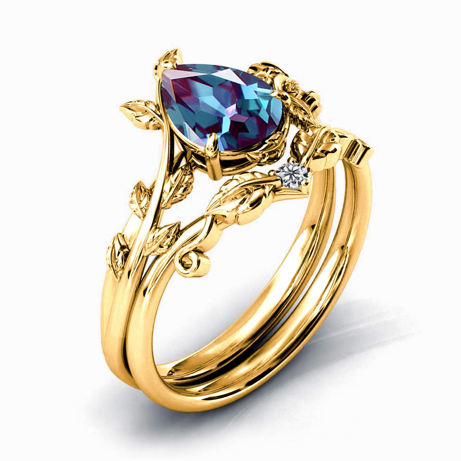 Solid Gold Vintage Bridal Ring Set: A Timeless Gift for Her - The misfit market
