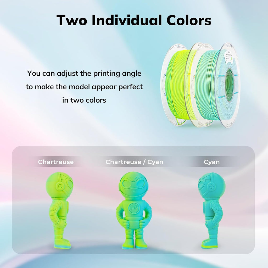 PLA Matte Dual Filament 1.75mm, 1KG/2.2LB - The misfit market