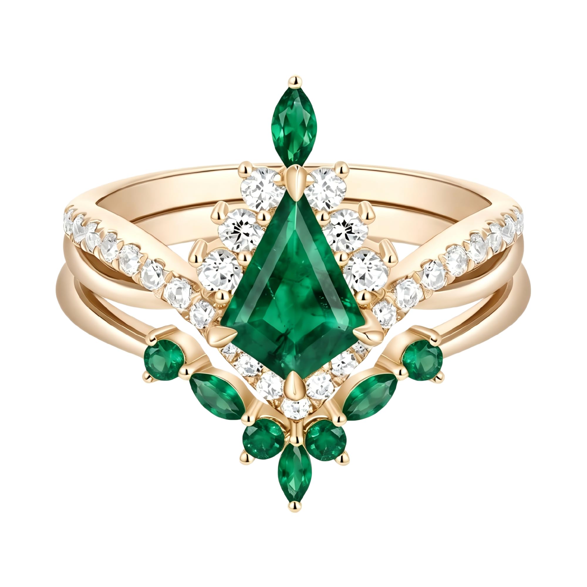 Emerald Ring For Women One To Three Carat In 10K 14K Or 18K Gold May Birthstone Wedding Promise Ring Free Engraving - The misfit market