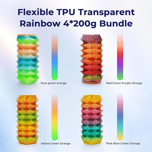 TPU Flexible Transparent Multicolor Rainbow Variety Pack (4x200g) - The misfit market