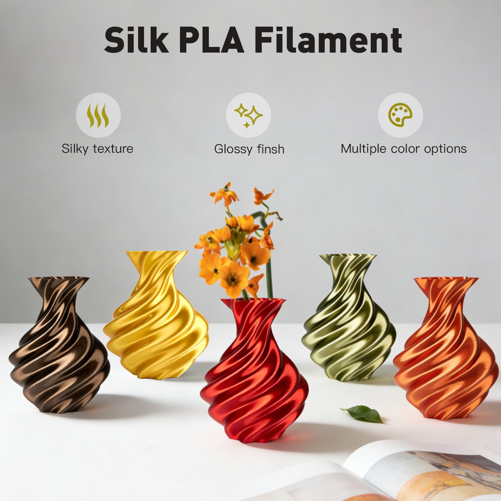 ERYONE Silk Filament PLA+ 1.75mm Shiny 3D Printer Filament, Multicolor PLA 4 in 1, 1kg (2.2LBS)/Spool, HS Silk Quadruple Color Aurora Dream (Teal Green & Violet & Electric Pink & Indigo) - The misfit market