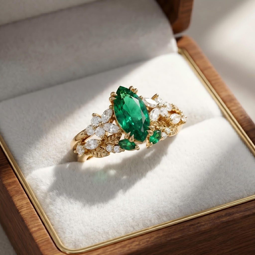 Emerald Ring For Women One To Three Carat In 10K 14K Or 18K Gold May Birthstone Wedding Promise Ring Free Engraving - The misfit market