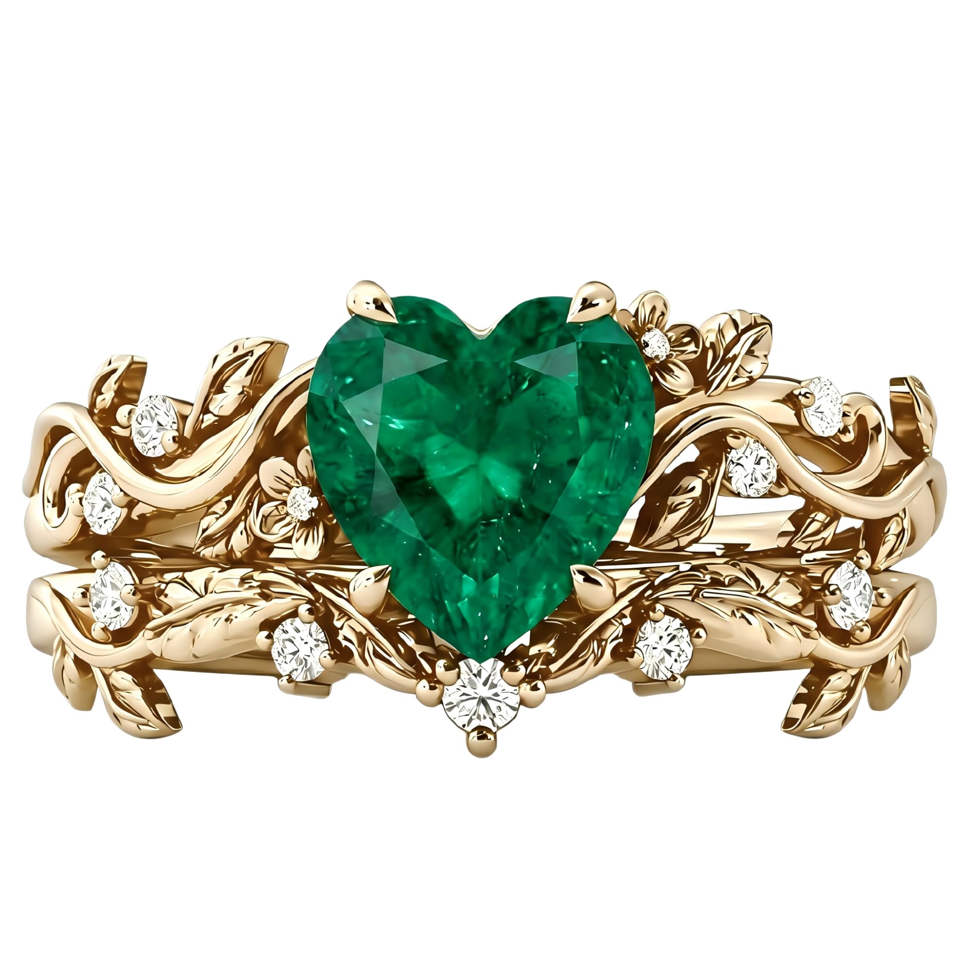 Emerald Ring For Women One To Three Carat In 10K 14K Or 18K Gold May Birthstone Wedding Promise Ring Free Engraving - The misfit market