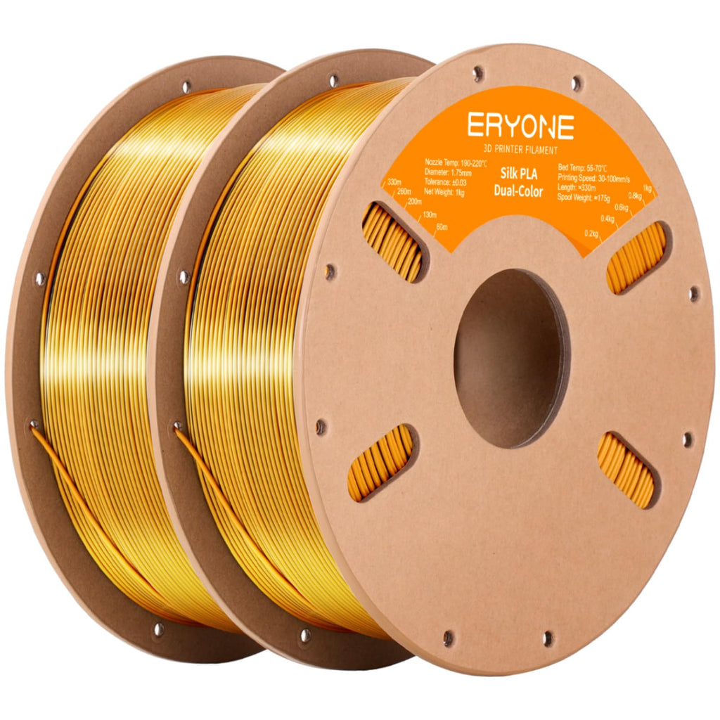 ERYONE Silk Tri Color PLA Filament 3D Printer 1.75mm +/- 0.03mm, Multicolor Filament Tricolor PLA Bundle 2KG Cardboard Spool, Red Blue Green - The misfit market