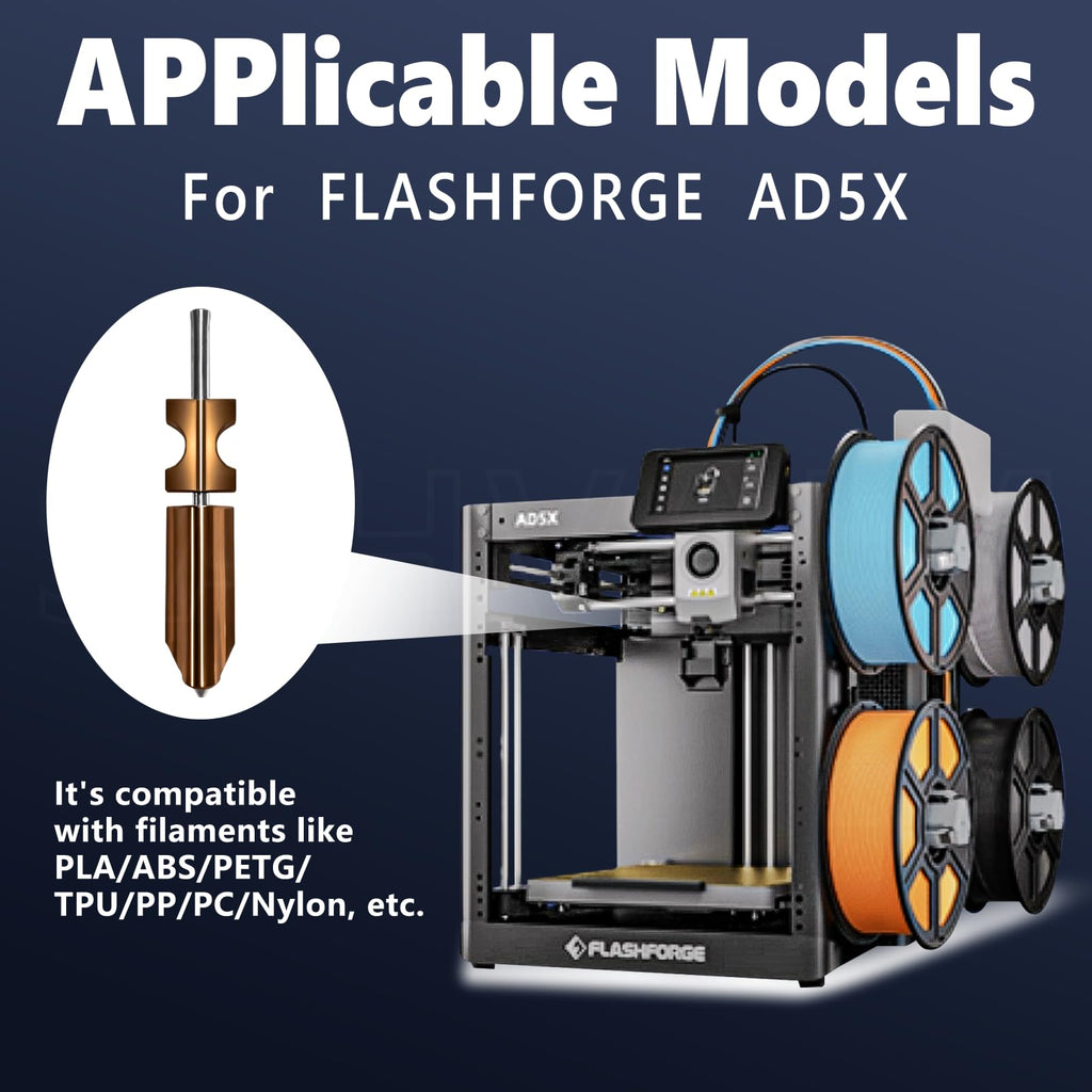 New Upgraded 0.25M Hotend Kit for Flashforge AD5X Nozzle, All Metal 3s Quick-Detachable Nozzle kit,HTR 550°C Hardened Steel Nozzle Wear-Resistant,32mm³/s High Flow,600mm/s High-Speed AD5X Parts - The misfit market