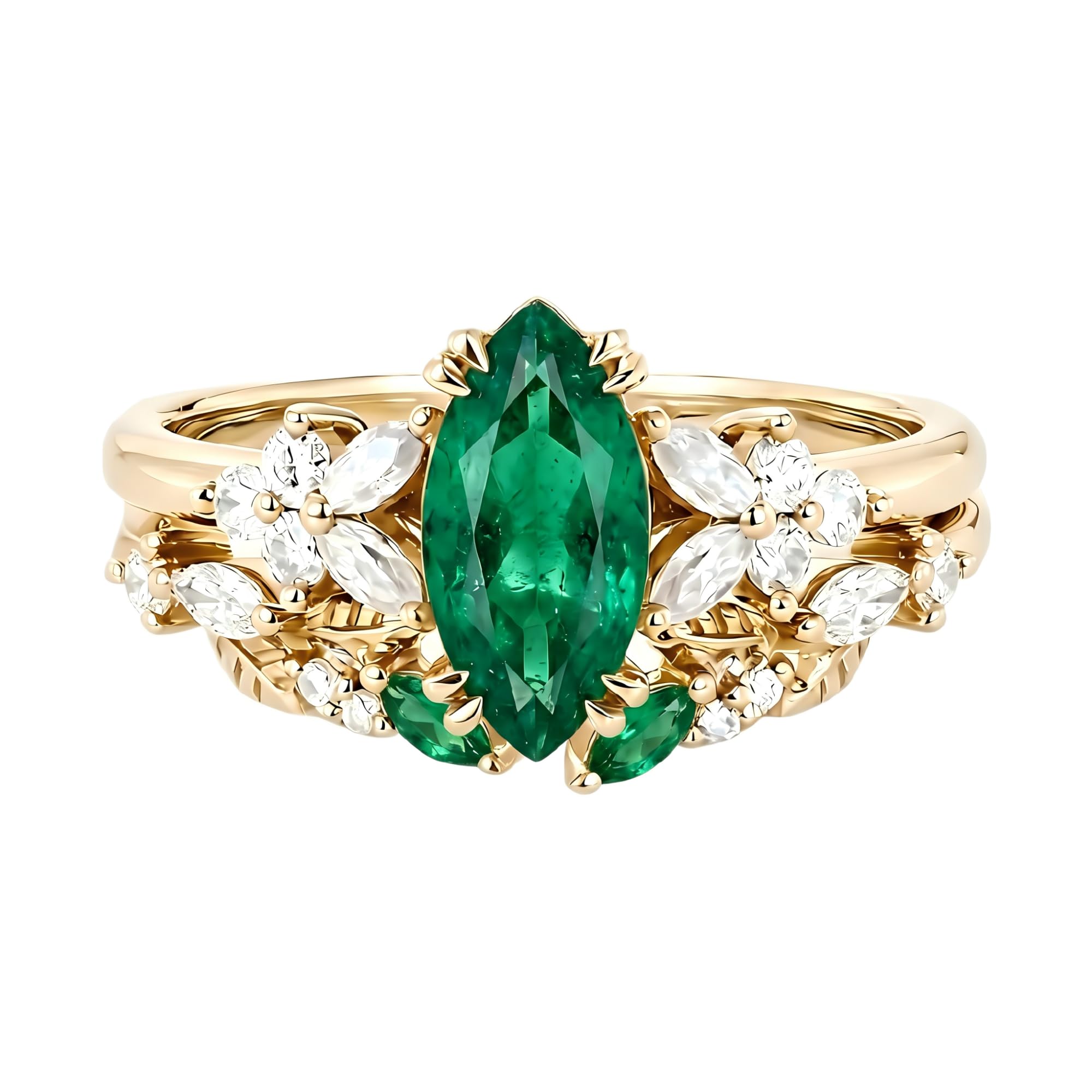 Emerald Ring For Women One To Three Carat In 10K 14K Or 18K Gold May Birthstone Wedding Promise Ring Free Engraving - The misfit market
