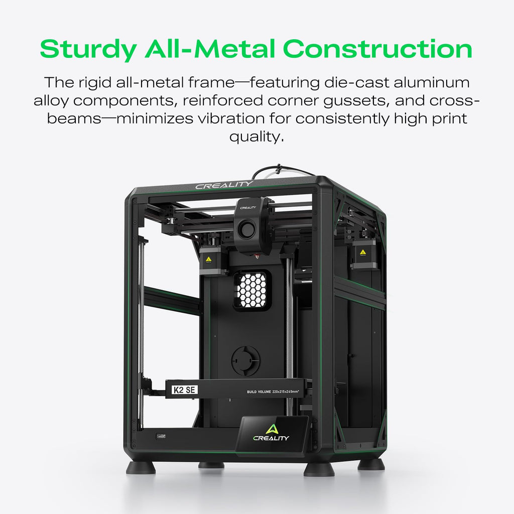 Creality K2 SE 3D Printer, 500mm/s High-Speed Printing, Support Multi Color 3D Printing Needs CFS, Solid Metal Build, Auto Leveling, Direct Drive Extruder, Quick-Swap Nozzle, 220×215×245mm Print Size - The misfit market