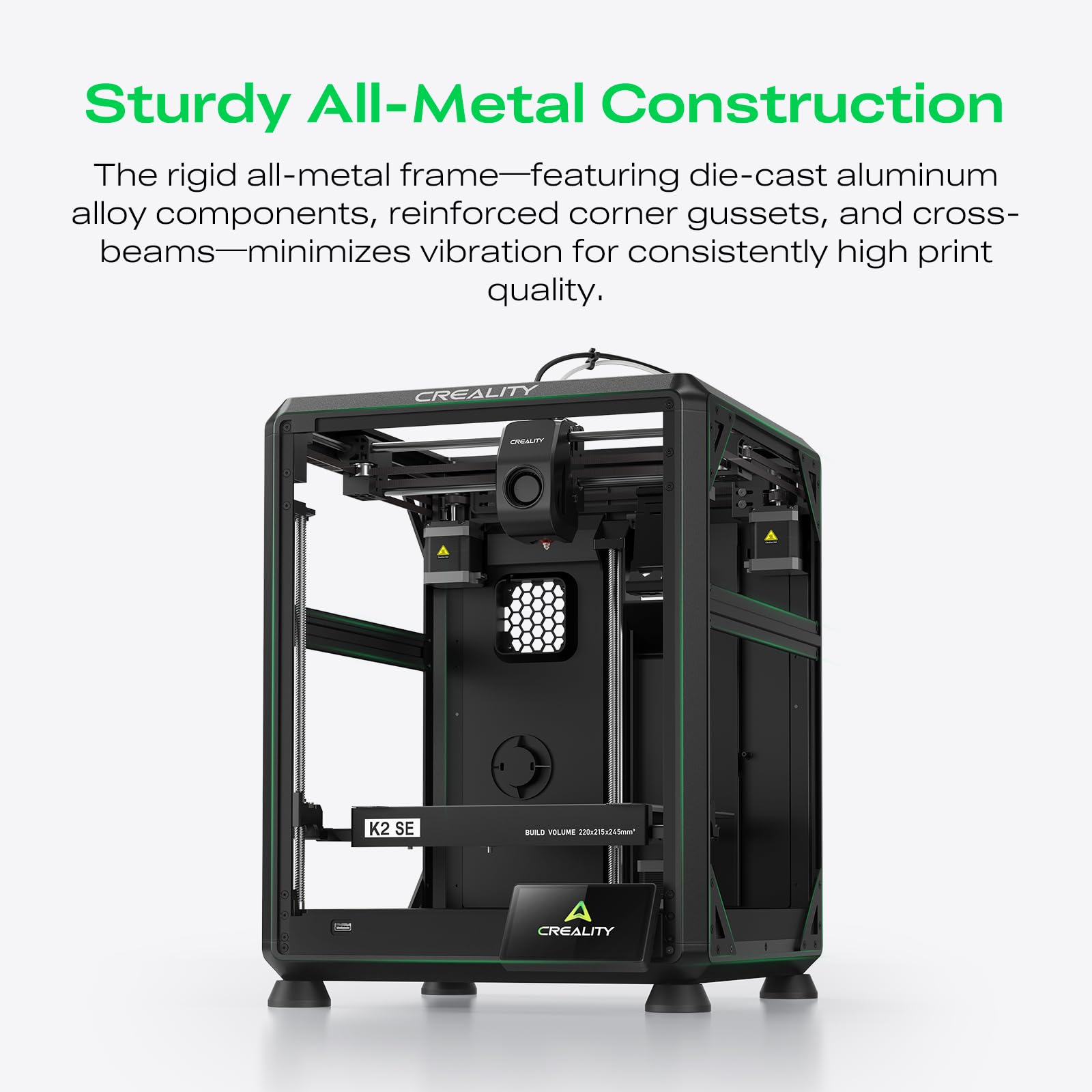 Creality K2 SE 3D Printer, 500mm/s High-Speed Printing, Support Multi Color 3D Printing Needs CFS, Solid Metal Build, Auto Leveling, Direct Drive Extruder, Quick-Swap Nozzle, 220×215×245mm Print Size - The misfit market