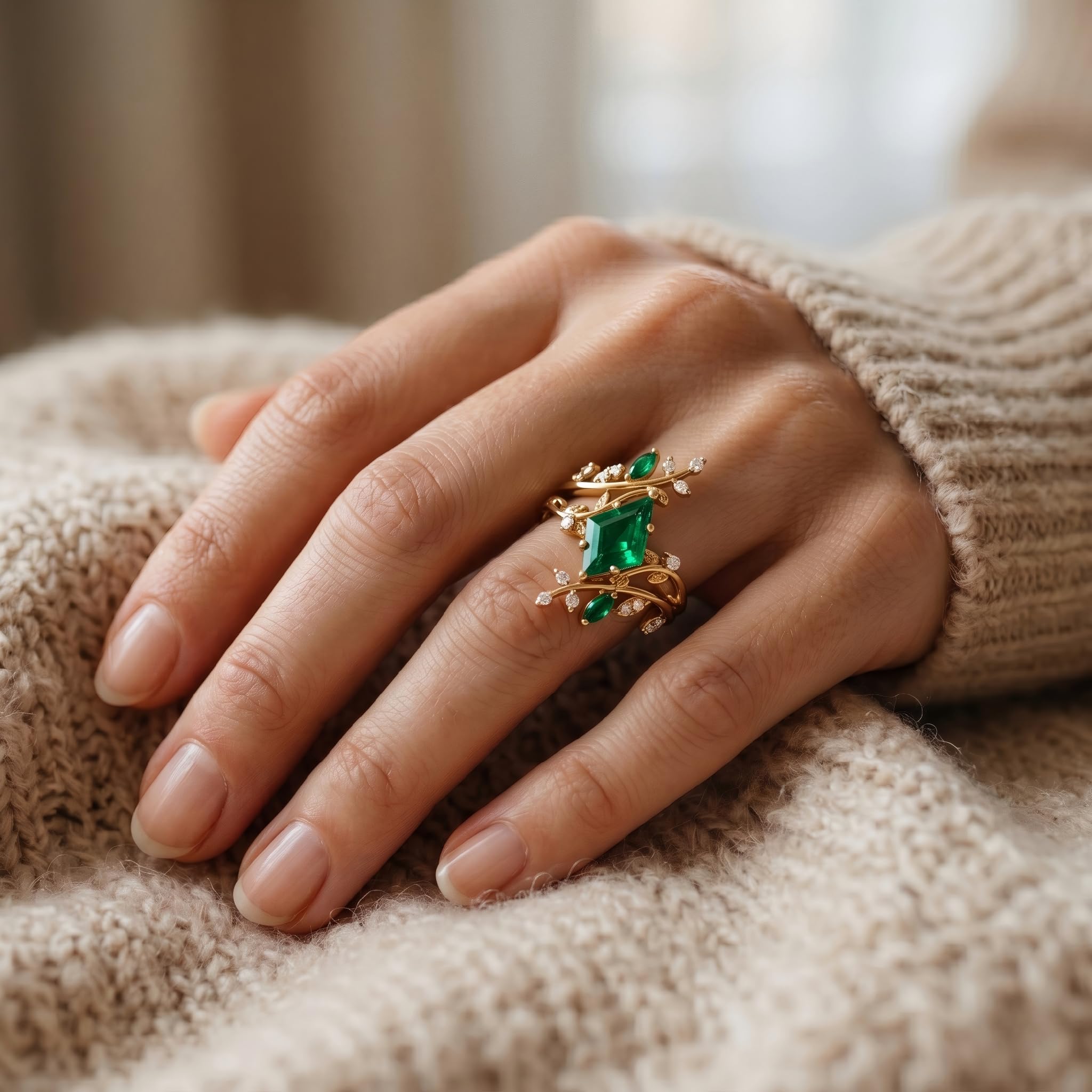 Emerald Ring For Women One To Three Carat In 10K 14K Or 18K Gold May Birthstone Wedding Promise Ring Free Engraving - The misfit market