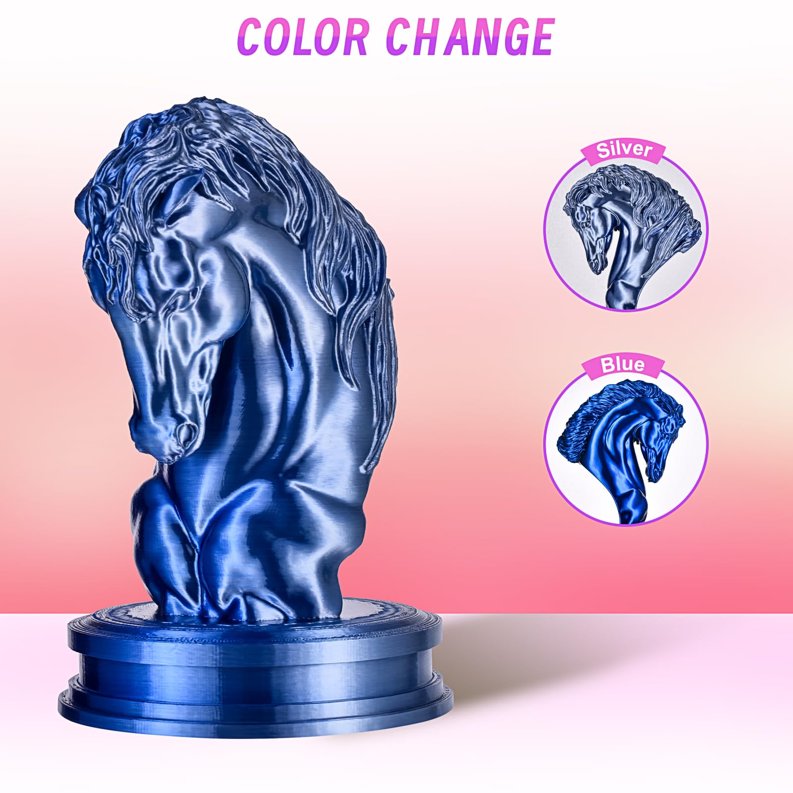 ERYONE Silk Filament PLA+ 1.75mm Shiny 3D Printer Filament, Multicolor PLA 4 in 1, 1kg (2.2LBS)/Spool, HS Silk Quadruple Color Aurora Dream (Teal Green & Violet & Electric Pink & Indigo) - The misfit market